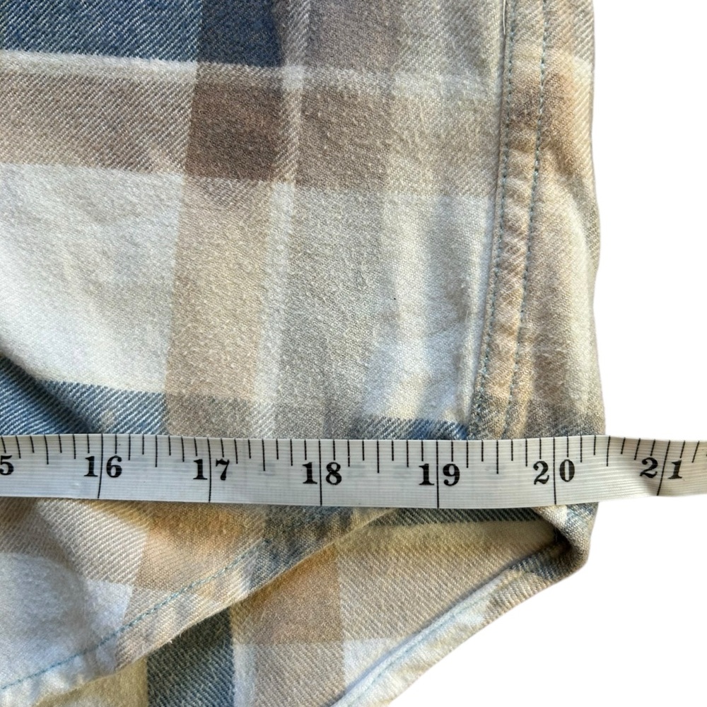 Distressed 100% Cotton Bleached Flannel Rolling Stones Print Unique Upcycled Sm - Picture 8 of 10